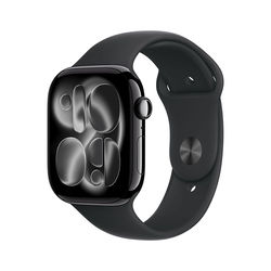 Apple Watch Series 11 GPS 42mm Jet Black Aluminium Case with Black Sport Band - S/M