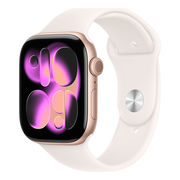 Apple Watch Series 11 GPS + Cellular 46mm Rose Gold Aluminium Case with Light Blush Sport Band - M/L